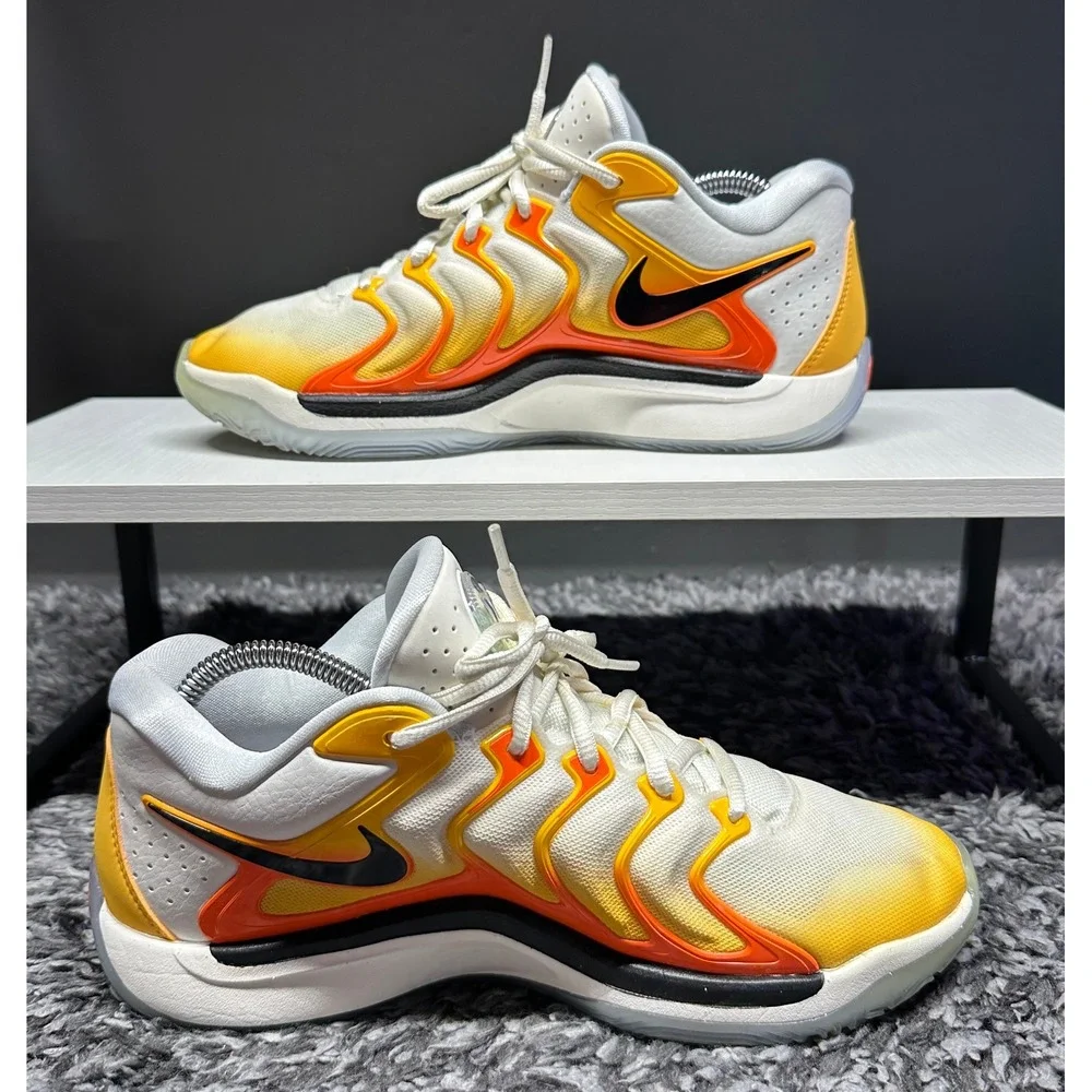 Nike Shoes Sneaker Mens Size 8 University Gold White KD 17 Sunrise FJ9487-700